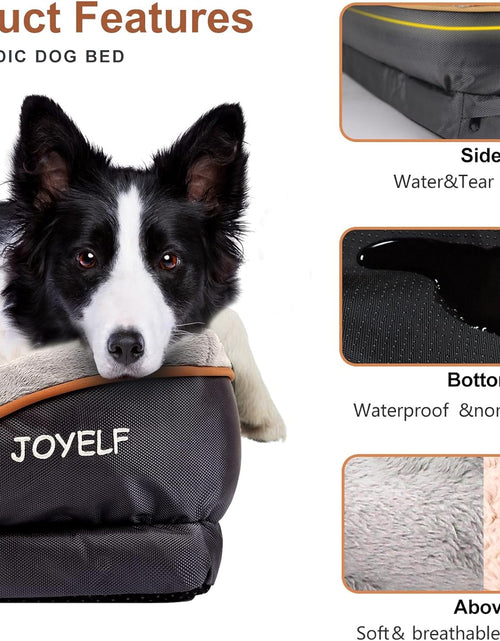 Cargar imagen en el visor de la galería, Large Memory Foam Dog Bed, Orthopedic Dog Bed &amp; Sofa with Removable Washable Cover and Squeaker Toy as Gift
