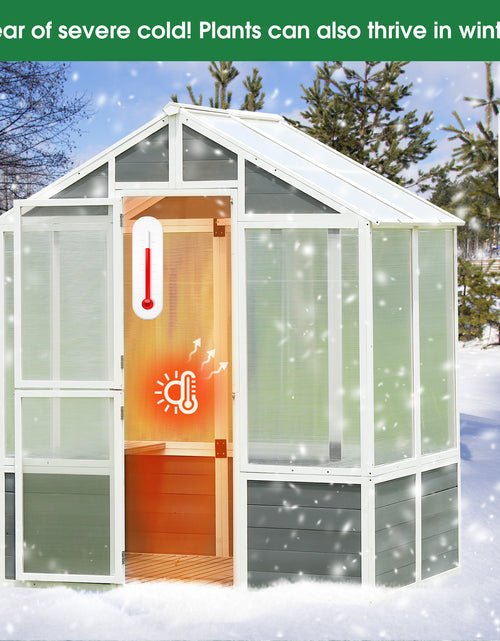 Load image into Gallery viewer, 76&#39;&#39;x48&#39;&#39;x86&#39;&#39; Polycarbonate Greenhouse, Walk-in Outdoor Plant Gardening Greenhouse for Patio Backyard Lawn
