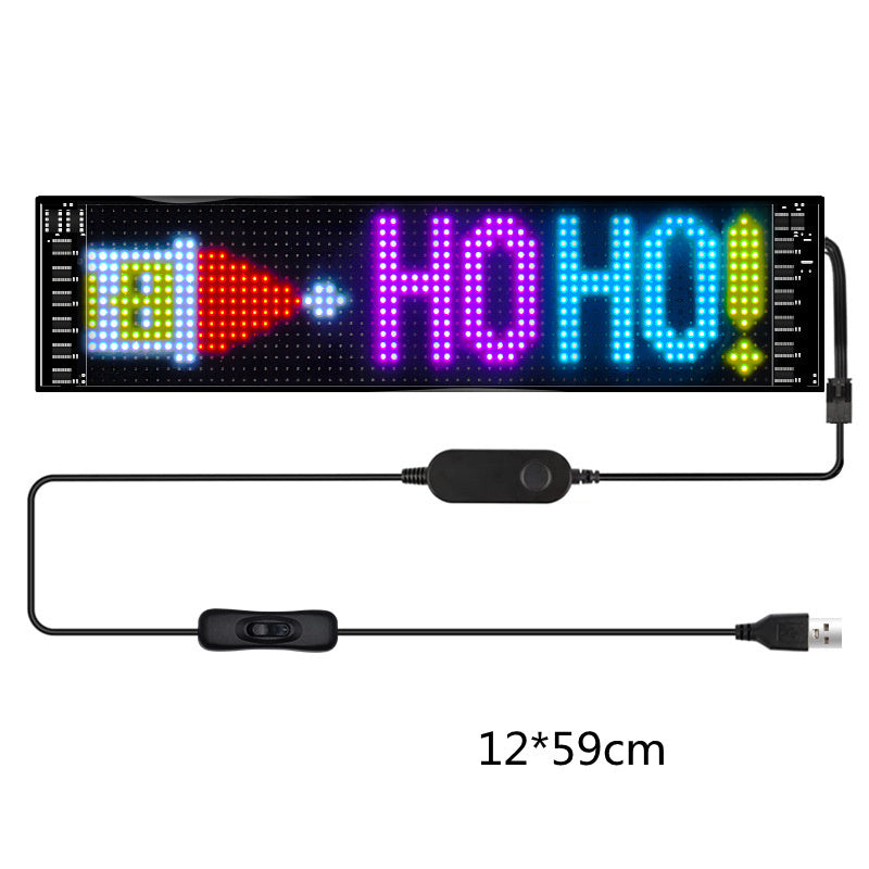 Programmierbares Auto-LED-Schild LED-Vollfarb-Werbebildschirm Ultradünner Bildschirm Benutzerdefiniertes Textmuster Animationsanzeige Auto