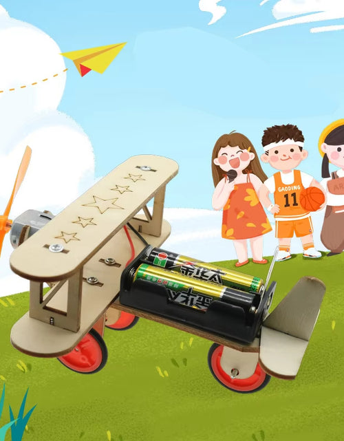Load image into Gallery viewer, Wooden DIY Airplane Kids Puzzles Helicopter School Projects Experiment Kits Science Toys For Children Education
