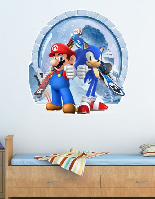 Load image into Gallery viewer, Sonic Mario cartoon stickers self-adhesive wholesale creative decoration graffiti wall stickers posters for children&#39;s rooms
