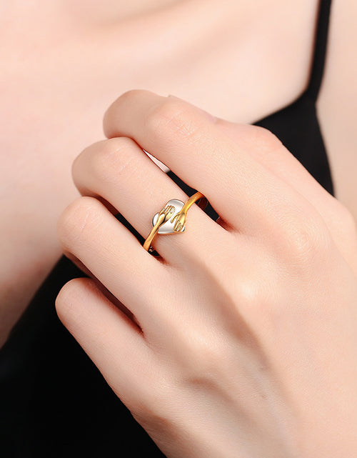 Load image into Gallery viewer, Hug Love Heart-shaped Ring Fashion Simple Rings For Valentine&#39;s Day
