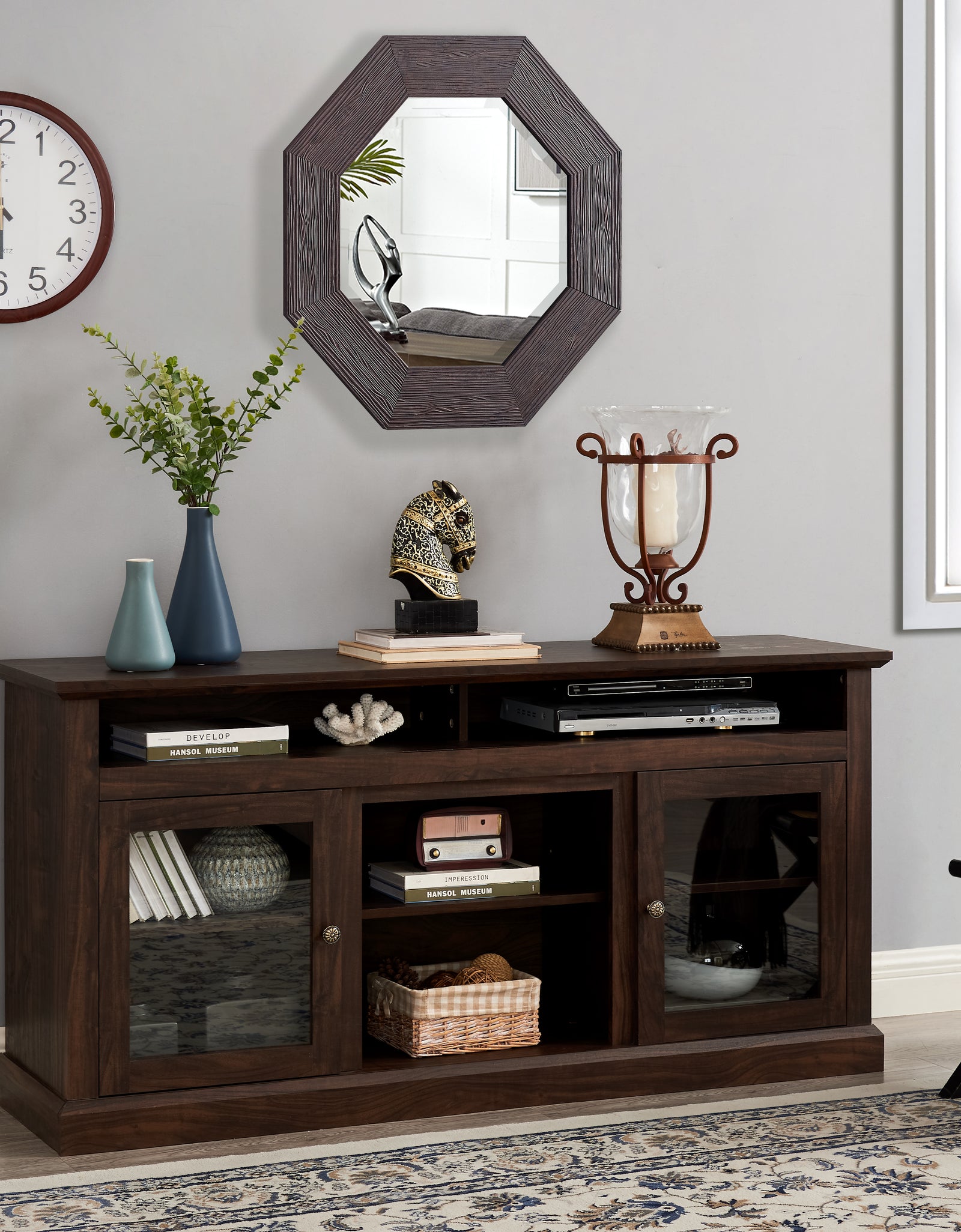 Contemporary TV Media Stand Modern Entertainment Console Brown