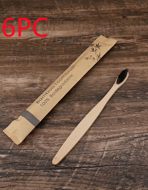 Load image into Gallery viewer, Flat Bamboo Toothbrush Kraft Paper Bag Toothbrush
