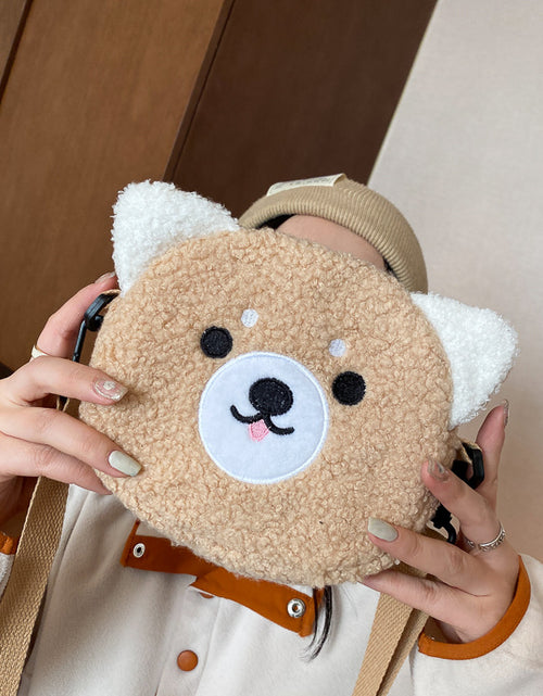 Load image into Gallery viewer, Women&#39;s Bag Autumn/Winter New Cute Doll Women&#39;s Shoulder Bag Fashionable and Stylish Crossbody Plush Small Round Bag Student Bag
