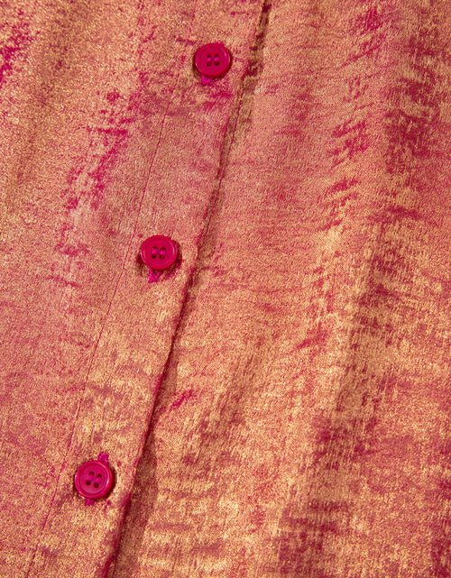 Bild in Galerie-Viewer laden, Rose Red Metallic Sheen Short Sleeve Plus Size Shirt

