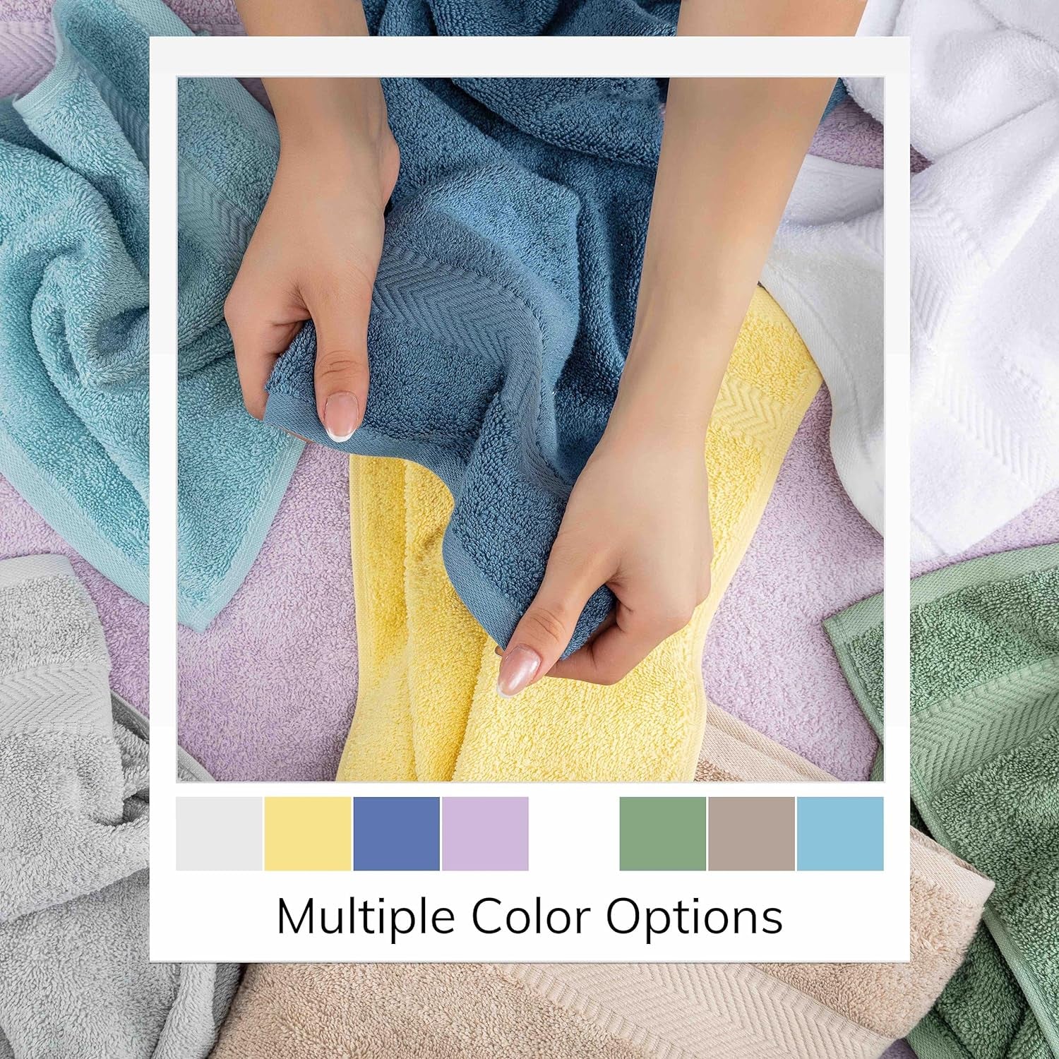 100% Turkish Cotton 6 Piece Luxury Towel Set for Bathroom & Kitchen, Thick & Super Soft & Highly Absorbent & Quick Dry ( 2 Bath Towels, 2 Hand Towels, 2 Washcloths )- Yellow