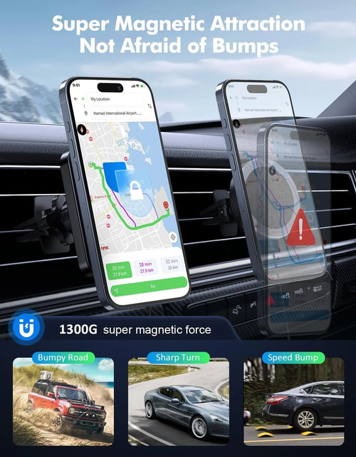 Load image into Gallery viewer, Magnetic Wireless Car Charger Mount -  Car Accessories Mag-Safe Charger, Car Phone Holder Mount for Iphone 16/15/14/13/12 Pro/Pro Max/Mini, Black
