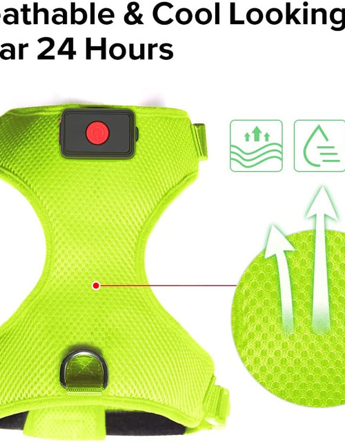 Cargar imagen en el visor de la galería, LED Dog Harness, Lighted up USB Rechargeable Pet Harness, Illuminated Reflective Glowing Dog Vest Adjustable Soft Padded No-Pull Suit for Small, Medium, Large Dogs (Green, S)
