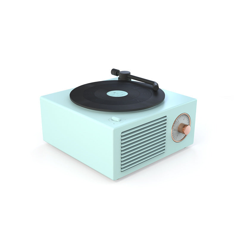 Minialtavoz portátil inalámbrico retro con fonógrafo y compatible con Bluetooth 