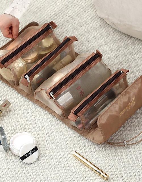 Load image into Gallery viewer, Detachable Cosmetic Bag Portable Large Capacity 4 in 1 Makeup Bags Portable Folding Travel Cosmetics Storage Toiletry Bag
