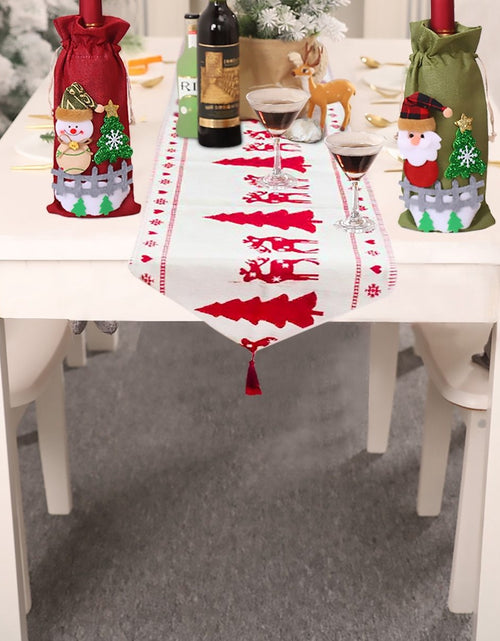 Bild in Galerie-Viewer laden, Weihnachtselch-Schneemann-Tischläufer, frohe Weihnachtsdekoration
