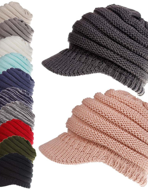 Load image into Gallery viewer, Women Ponytail Beanies Autumn Winter Hats Female Soft Knitting Caps Warm Ladies Skullies
