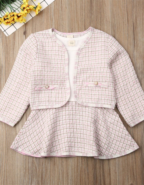 Load image into Gallery viewer, Long-sleeved Dresses Two-piece Children&#39;s Baby Small Incense Wind Suit
