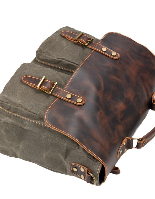 Load image into Gallery viewer, Waterproof Canvas Stitching Leather Briefcase Handbag
