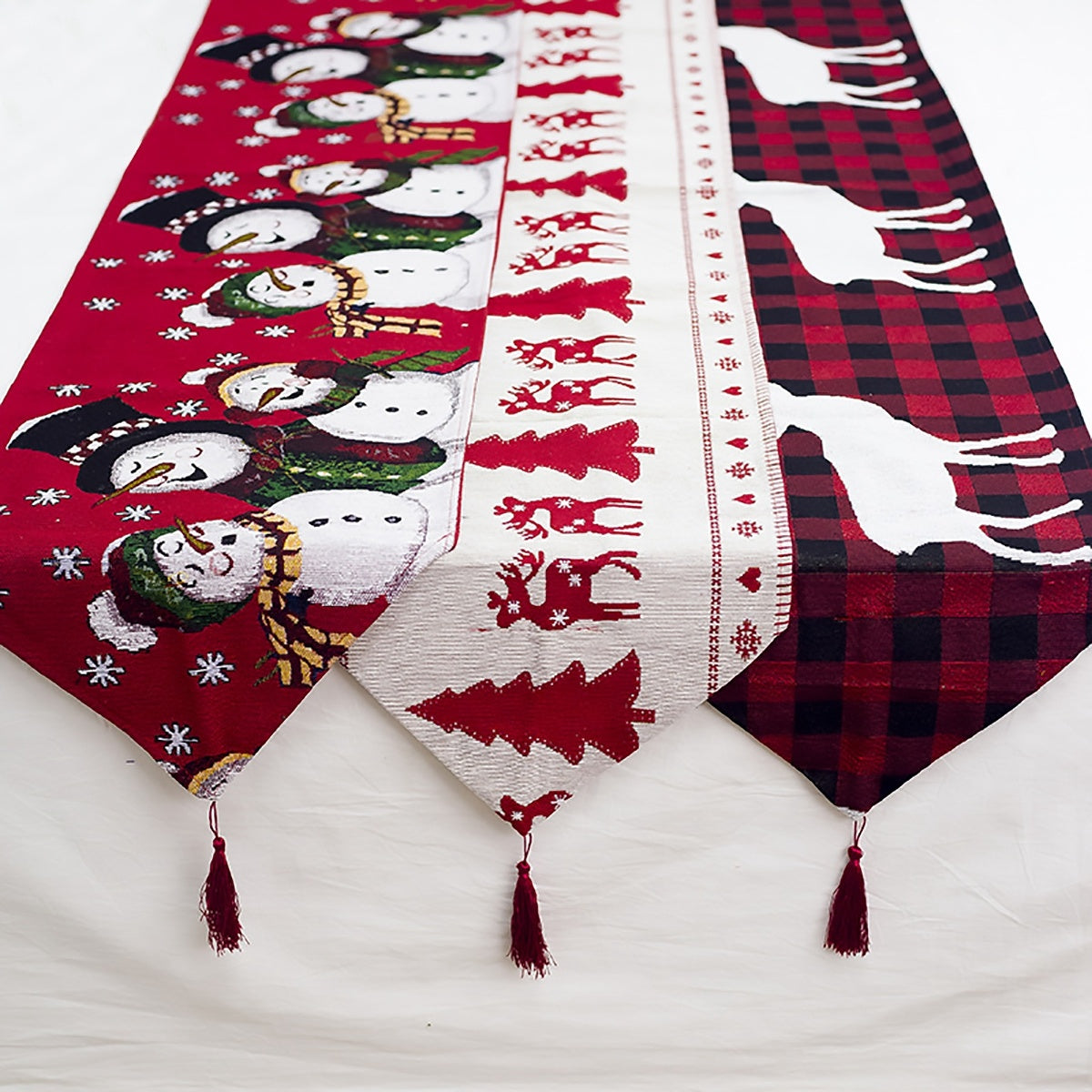 Weihnachtselch-Schneemann-Tischläufer, frohe Weihnachtsdekoration