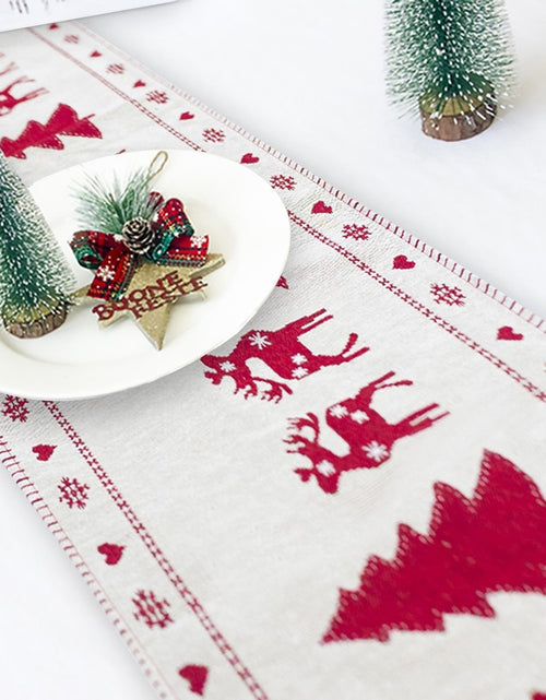 Bild in Galerie-Viewer laden, Weihnachtselch-Schneemann-Tischläufer, frohe Weihnachtsdekoration
