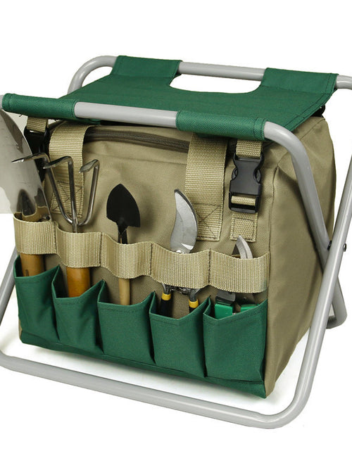 Load image into Gallery viewer, Gardening Stool With Tote Bag Chair Garden Tools Set Organizer, Folding Garden Seat Gardening Stool Gardening
