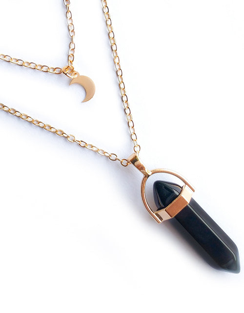Load image into Gallery viewer, Moon Hexagonal Column Pendant
