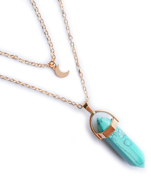 Load image into Gallery viewer, Moon Hexagonal Column Pendant

