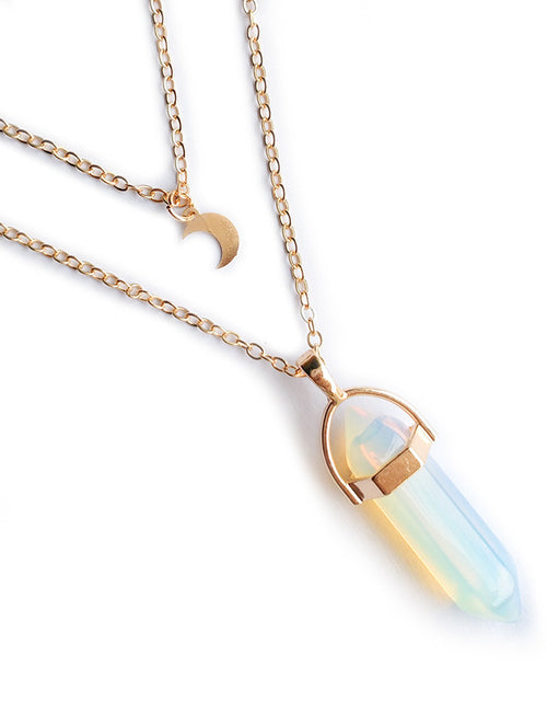 Load image into Gallery viewer, Moon Hexagonal Column Pendant
