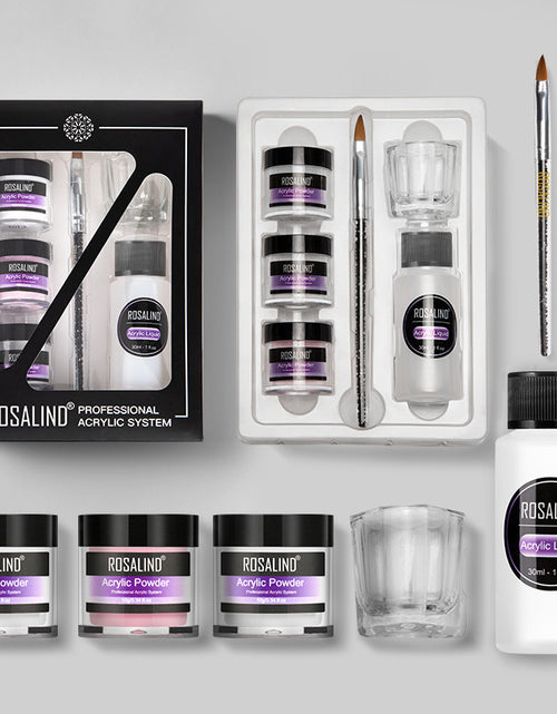 Load image into Gallery viewer, Nail Powder Acrylic System Kit Professional Nail Art Tool Set Contain Glass Cup Acrylic Liquid Extention Carving Manicure
