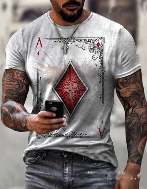 Load image into Gallery viewer, Playing Card Printing Men&#39;s T-Shirt Top
