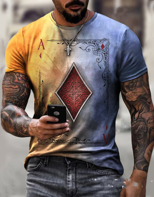 Load image into Gallery viewer, Playing Card Printing Men&#39;s T-Shirt Top

