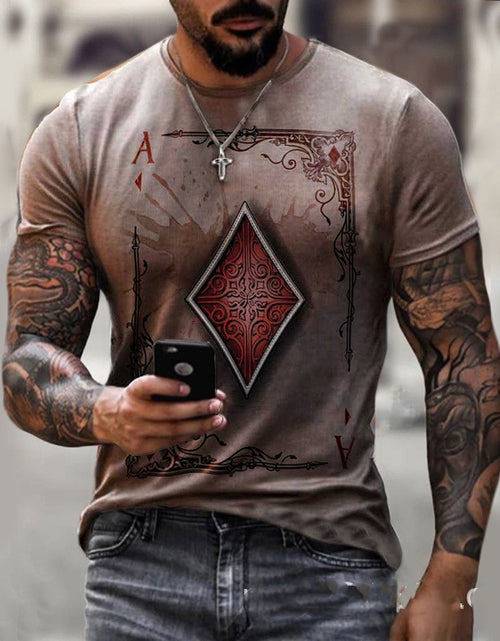 Load image into Gallery viewer, Playing Card Printing Men&#39;s T-Shirt Top
