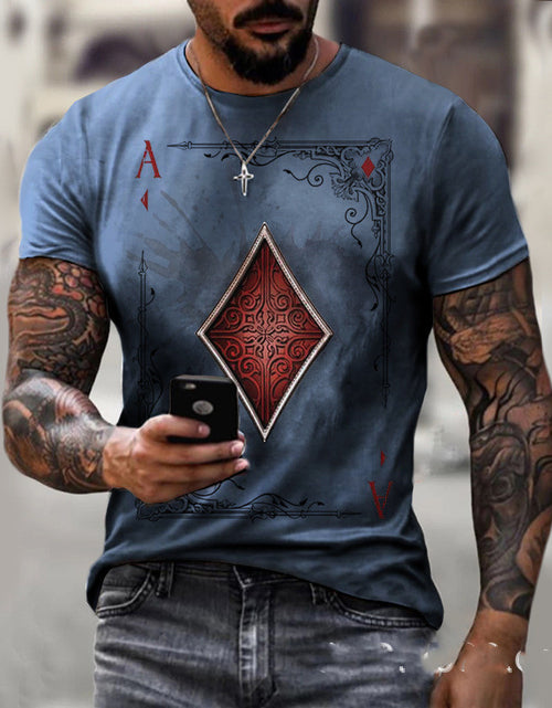 Load image into Gallery viewer, Playing Card Printing Men&#39;s T-Shirt Top
