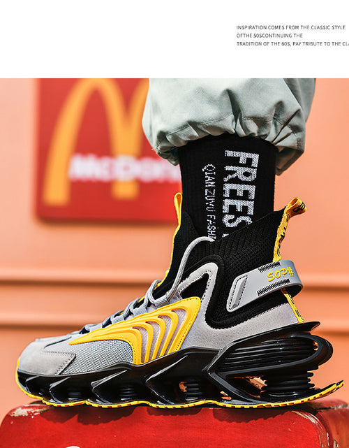 Load image into Gallery viewer, Breathable Fly Woven Mesh High-top Thick-soled Old Shoes Casual Sports Socks Running Shoes
