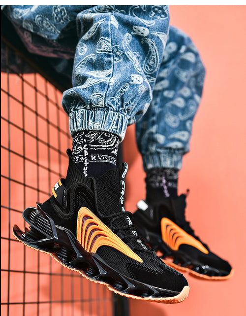 Load image into Gallery viewer, Breathable Fly Woven Mesh High-top Thick-soled Old Shoes Casual Sports Socks Running Shoes
