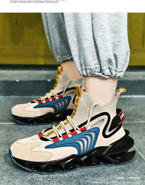 Load image into Gallery viewer, Breathable Fly Woven Mesh High-top Thick-soled Old Shoes Casual Sports Socks Running Shoes
