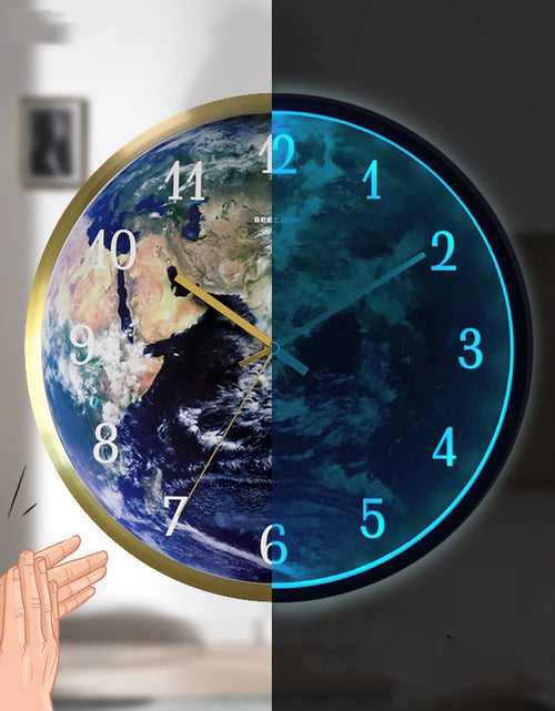 Load image into Gallery viewer, Voice-activated Induction LED Night Light Wall Clock Creative Luminous Wall Clock
