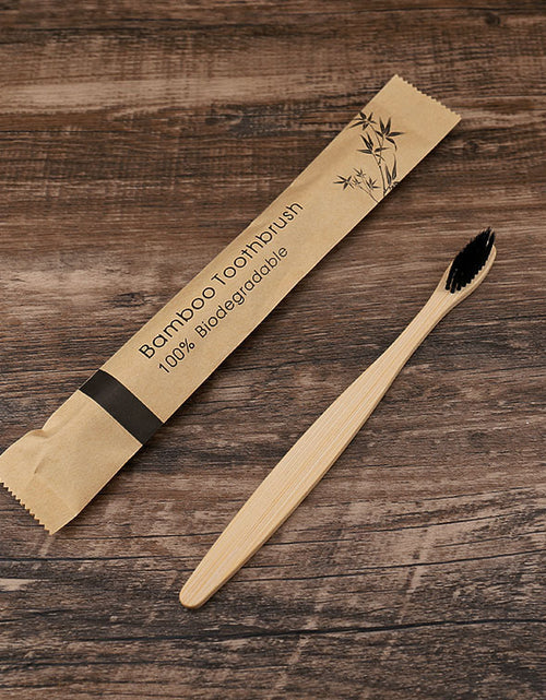 Load image into Gallery viewer, Flat Bamboo Toothbrush Kraft Paper Bag Toothbrush

