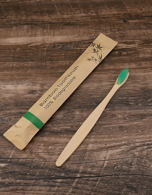 Load image into Gallery viewer, Flat Bamboo Toothbrush Kraft Paper Bag Toothbrush
