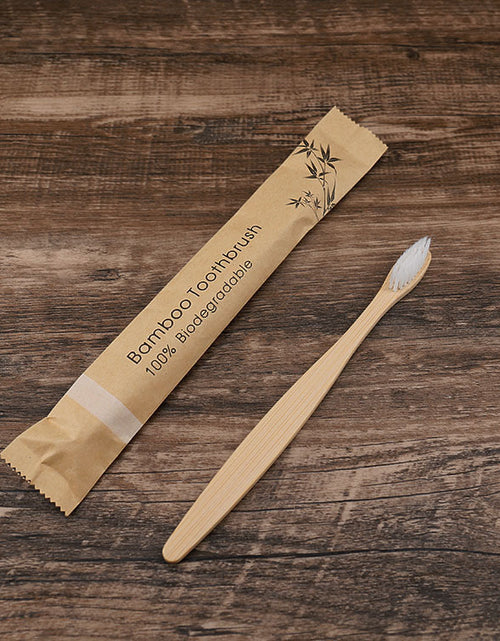 Load image into Gallery viewer, Flat Bamboo Toothbrush Kraft Paper Bag Toothbrush
