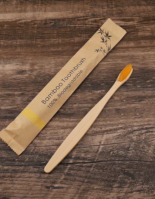 Load image into Gallery viewer, Flat Bamboo Toothbrush Kraft Paper Bag Toothbrush
