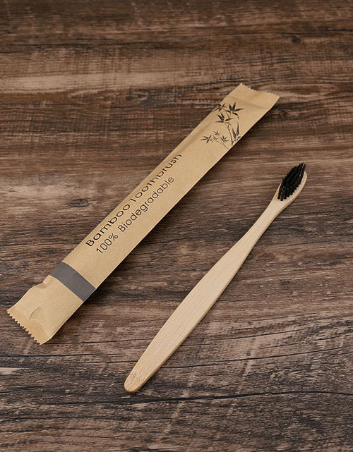 Load image into Gallery viewer, Flat Bamboo Toothbrush Kraft Paper Bag Toothbrush
