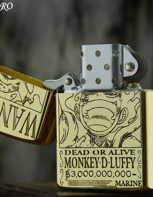 Load image into Gallery viewer, ZORRO Zorro Yellow Cartoon Wanted Brass Kerosene Lighter
