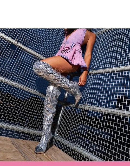 Load image into Gallery viewer, Fashionable Sequins Over-the-knee Boots Women
