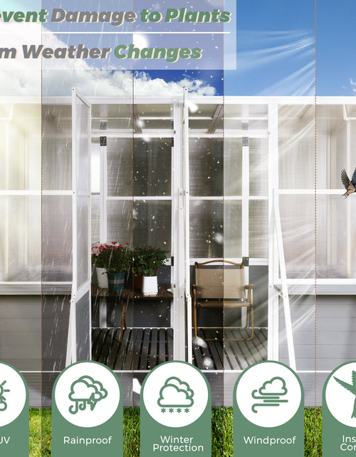 Load image into Gallery viewer, Greenhouse Wooden Lean to Greenhouses for Outdoors Heavy Duty Walk in Green House for Outside Winter
