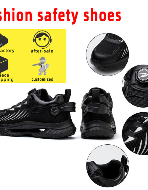 Load image into Gallery viewer, Safety shoes anti smashing anti piercing anti slip wear-resistant steel toe shoes lazy no tie safety shoes
