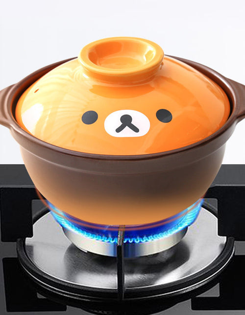 Load image into Gallery viewer, Japanese Casserole Little Bear Household Baby And Child Supplementary Food Open Fire Ceramic Stewed Pot Small Soup Pot Sand Pot
