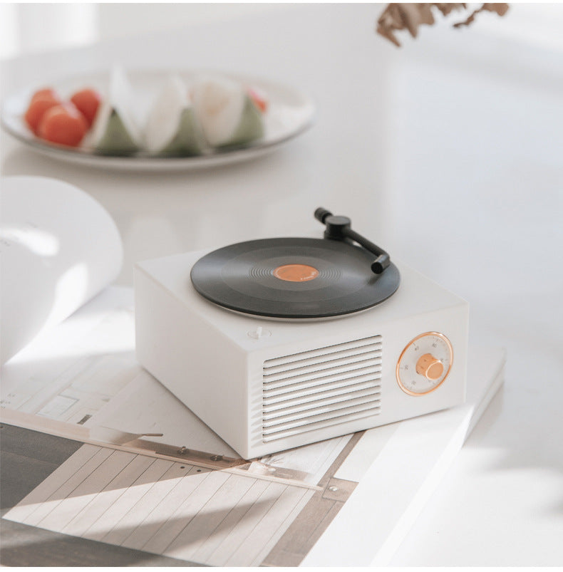 Minialtavoz portátil inalámbrico retro con fonógrafo y compatible con Bluetooth 