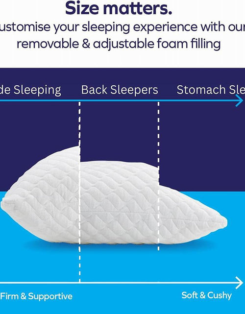 Load image into Gallery viewer, Shredded Memory Foam Bed Pillows for Sleeping, with Washable Removable Bamboo Cooling Sleep Pillow for Back and Side Sleeper
