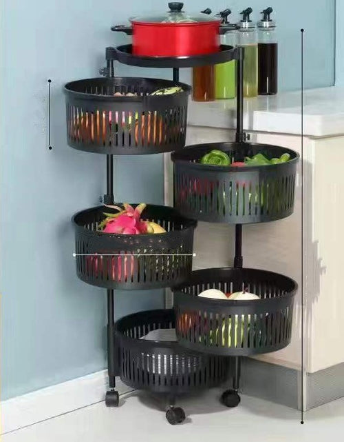 Load image into Gallery viewer, Kitchen Shelving New Household Multilayer Rotating Floor-To-Ceiling Storage Shelving
