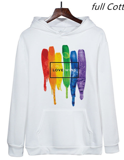 Cargar imagen en el visor de la galería, Sudaderas con capucha de algodón polar con el orgullo LGBT para hombre Sudaderas con capucha Man Love Wins Sudaderas con capucha Sudadera con capucha de cómics 
