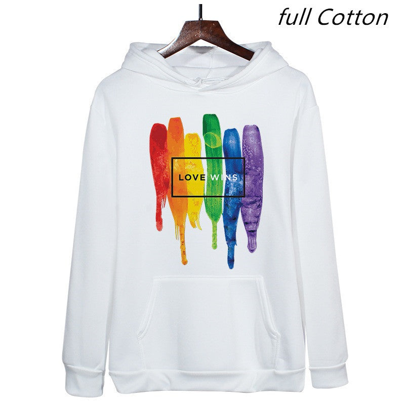 Sudaderas con capucha de algodón polar con el orgullo LGBT para hombre Sudaderas con capucha Man Love Wins Sudaderas con capucha Sudadera con capucha de cómics 