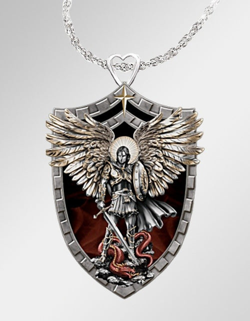 Load image into Gallery viewer, Warrior Guardian Holy Angel St. Michaels Pendant Necklace
